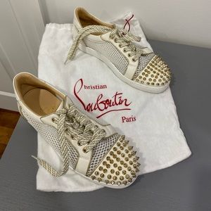Christian Louboutin mesh spiked sneaker